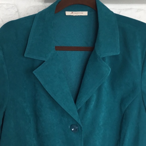 Jackets & Blazers - JM Collection Deep Turquoise 3 Button Blazer
